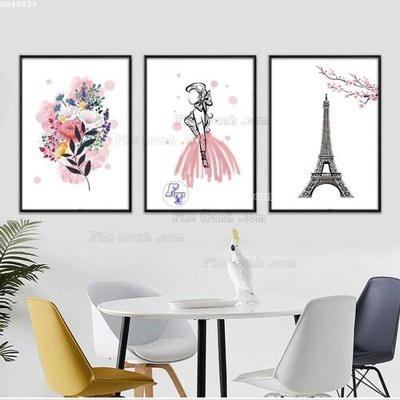 File gốc File bộ tranh treo hiện đại HD40028 (in mica) cắt laser