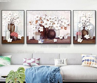 Ảnh gốc File bộ tranh treo hiện đại HD40071 (nét căng) in mica