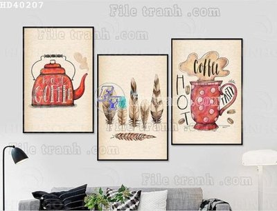 File in lụa File bộ tranh treo hiện đại HD40207 (chất lượng cao) File bộ tranh treo hiện đại HD40207