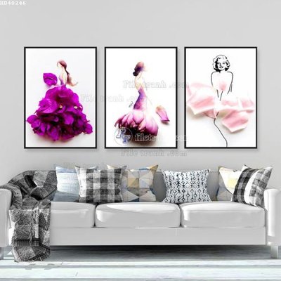 File gốc File bộ tranh treo hiện đại HD40246 (in mica) trang trí