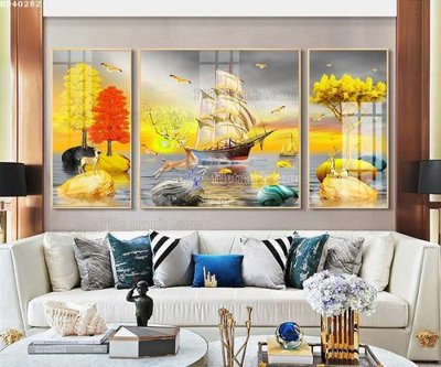 File gốc File bộ tranh treo hiện đại HD40282 (in mica) cắt laser