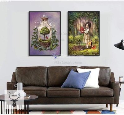 File tranh trang trí File bộ tranh treo hiện đại HD40296 (file gốc)