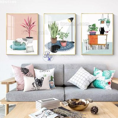 File gốc in mica File bộ tranh treo hiện đại HD40340 chất lượng