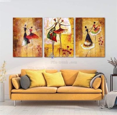 File gốc File bộ tranh treo hiện đại HD40352 (in ấn) màu sắc trung thực