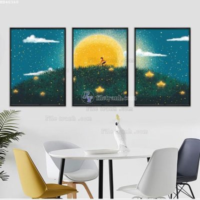 File in trần File bộ tranh treo hiện đại HD40360 (bản gốc) bầu trời