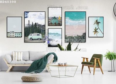 Tải file File bộ tranh treo hiện đại HD40398 (gốc) chủ đề phong thủy