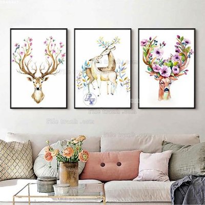 File tranh trang trí File bộ tranh treo hiện đại HD40407 (file gốc)