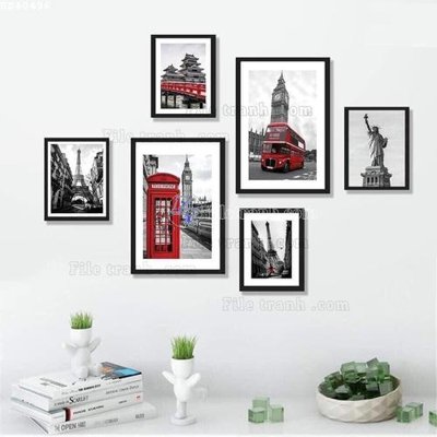 File tranh File bộ tranh treo hiện đại HD40496 (ảnh gốc) in trần nhà