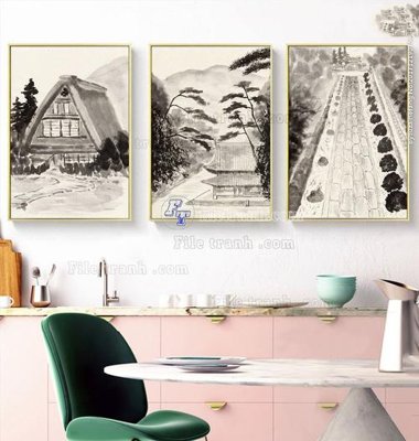 File gốc File bộ tranh treo hiện đại HD40547 (in mica) cắt laser