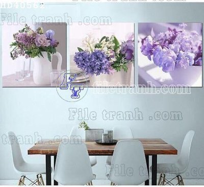 Download file gốc File bộ tranh treo hiện đại HD40562 (in lụa) hoa lá