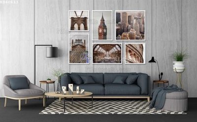 File tranh gốc File bộ tranh treo hiện đại HD40613 (bản quyền) Filetranh.com