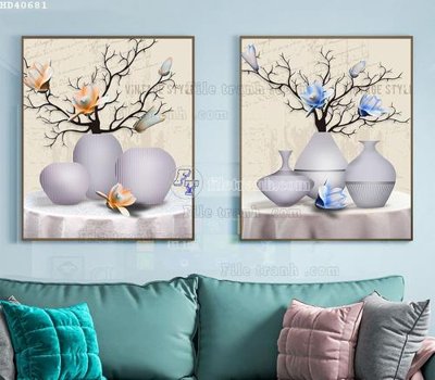 File ảnh File bộ tranh treo hiện đại HD40681 (gốc) in PP, decal