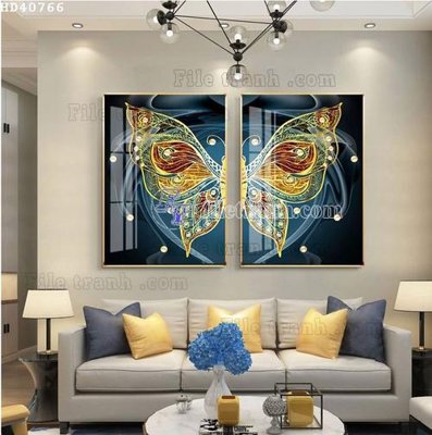 File tranh File bộ tranh treo hiện đại HD40766 (bản gốc) treo tường