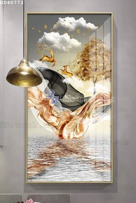 File tranh gốc File bộ tranh treo hiện đại HD40772 (bản đẹp) độc quyền