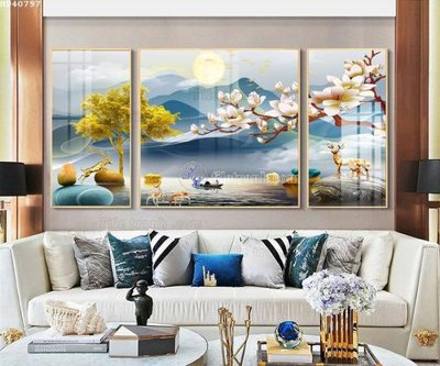 File gốc File bộ tranh treo hiện đại HD40797 (in 3D) nghệ thuật