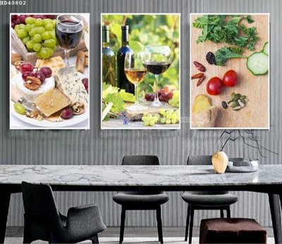 File tranh File bộ tranh treo hiện đại HD40802 (bản gốc) in lụa dán tường