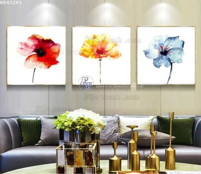 File gốc File bộ tranh treo hiện đại HD41281 (in 3D) nghệ thuật