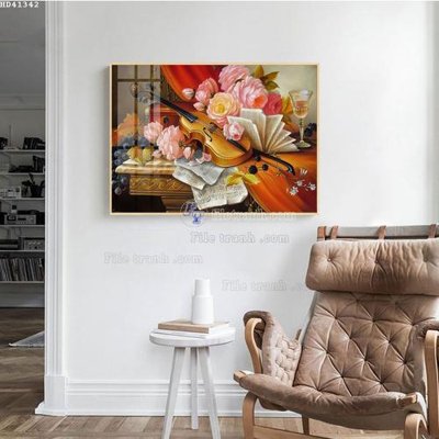 File tranh in trần 3D File bộ tranh treo hiện đại HD41342 (ảnh gốc)