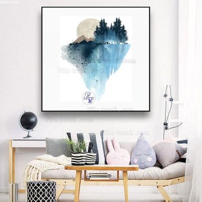 File gốc File bộ tranh treo hiện đại HD41418 (in tráng gương) ốp tường