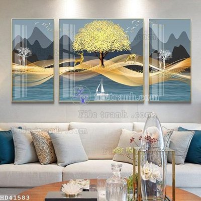 File tranh File bộ tranh treo hiện đại HD41583 (bản gốc) treo tường