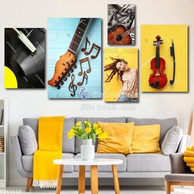 File gốc File bộ tranh treo hiện đại HD41610 (in mica) cắt laser