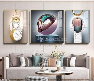 File tranh in mica File bộ tranh treo hiện đại HD41670 (độ phân giải cao)