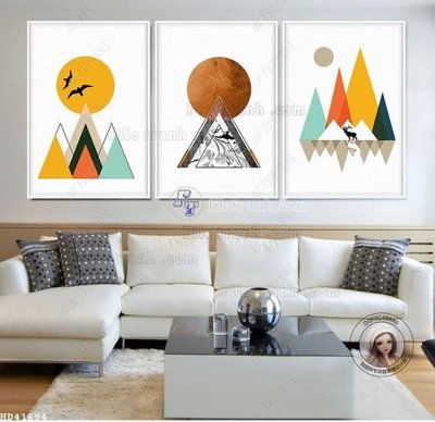 File ảnh File bộ tranh treo hiện đại HD41694 (gốc) dùng in Pano