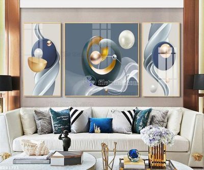 Download file gốc File bộ tranh treo hiện đại HD41771 (in lụa) tranh 3D