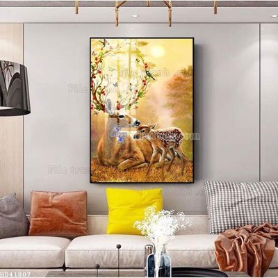 Hình ảnh file gốc in trần nhà File bộ tranh treo hiện đại HD41807