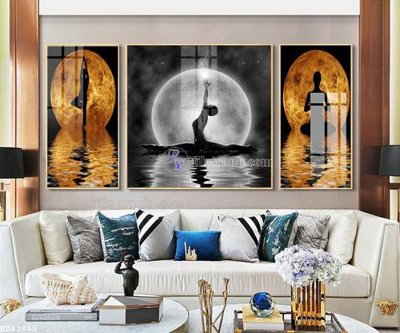 File tranh gốc in trần nhà File bộ tranh treo hiện đại HD41845 3D