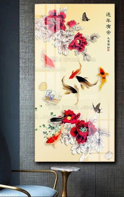 File tranh File bộ tranh treo hiện đại HD41883 (bản gốc) in lụa 5D