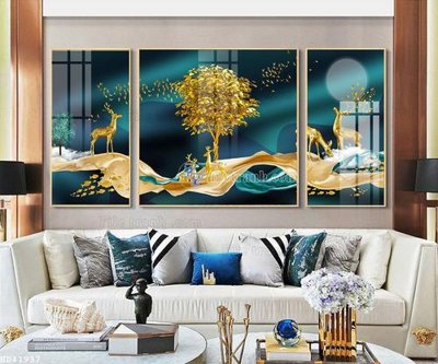 File ảnh File bộ tranh treo hiện đại HD41937 (gốc) in PP, decal