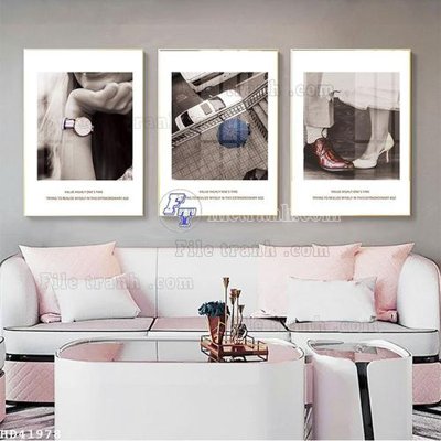 File gốc File bộ tranh treo hiện đại HD41978 (in tráng gương) ốp tường