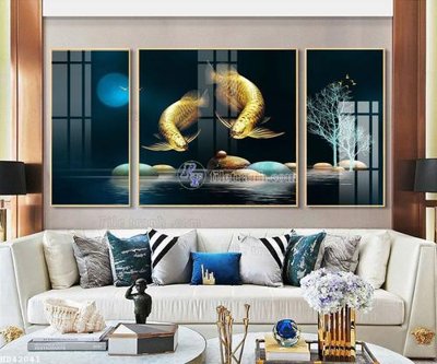 File gốc File bộ tranh treo hiện đại HD42041 (in tráng gương) nghệ thuật