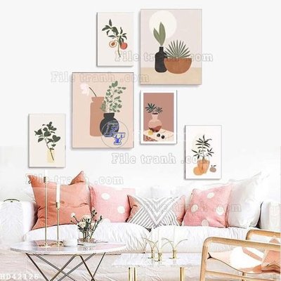 File gốc File bộ tranh treo hiện đại HD42126 (in lụa) họa tiết 3D