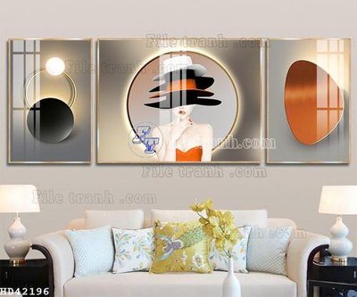 File in trần File bộ tranh treo hiện đại HD42196 (bản gốc) bầu trời