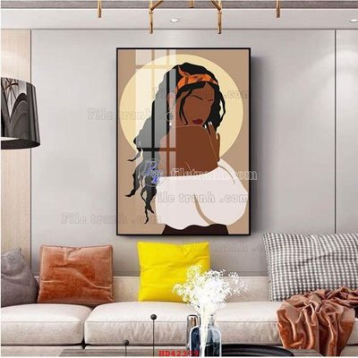 File gốc File tranh hiện đại treo tường HD42339 (in lụa) tranh mã đáo