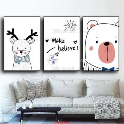 File gốc File tranh hiện đại treo tường HD42398 (in lụa) tranh mã đáo