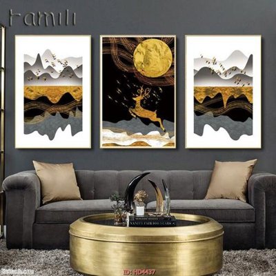 File gốc Tranh bộ hiện đại HD4437 (ảnh rõ nét) để in