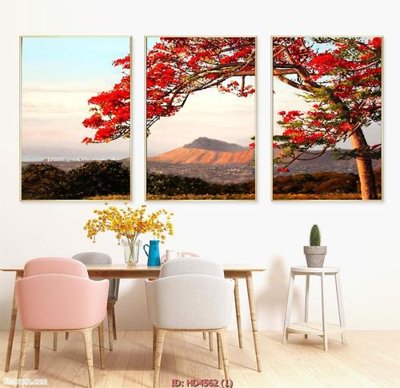 File in mica Tranh bộ hiện đại HD4562 (bản gốc) làm vách ngăn