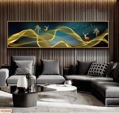 Hình ảnh file gốc in trần nhà Tranh bộ hiện đại HD4669