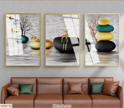 Download file ảnh gốc Tranh bộ hiện đại HD4734 để in ấn