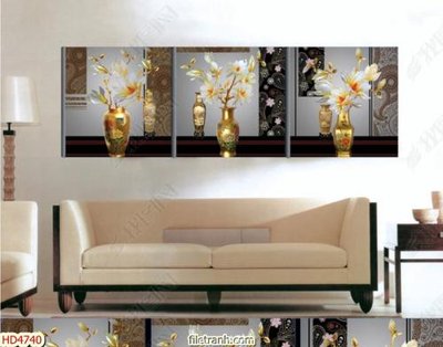 File ảnh Tranh bộ hiện đại HD4740 (gốc) in decal dán tường