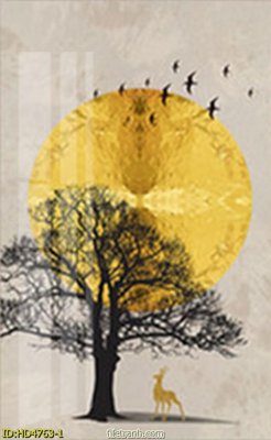 File in trần Tranh bộ hiện đại HD4763 (bản gốc) 5D