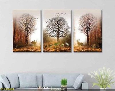 File gốc File tranh bộ hiện đại HD4884 (in lụa) hoa văn cổ điển