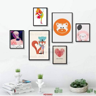 File ảnh File tranh treo bộ 6 tấm bắc âu HD50002 (gốc) cho trang trí nhà hàng