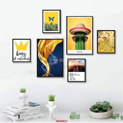 File in trần File tranh treo bộ 6 tấm bắc âu HD50017 (file gốc) hoa văn 3D