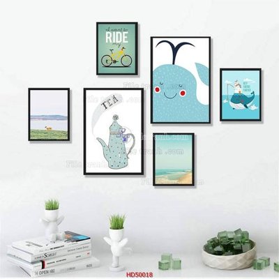 File gốc File tranh treo bộ 6 tấm bắc âu HD50018 (chủ đề hiện đại) trang trí