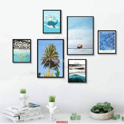 File gốc in tráng gương File tranh treo bộ 6 tấm bắc âu HD50022 chi tiết