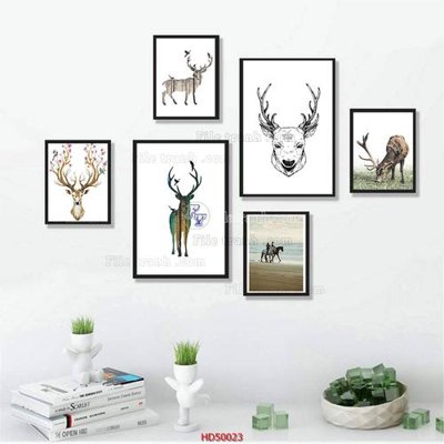 File gốc in ấn File tranh treo bộ 6 tấm bắc âu HD50023 (sẵn sàng tải về)